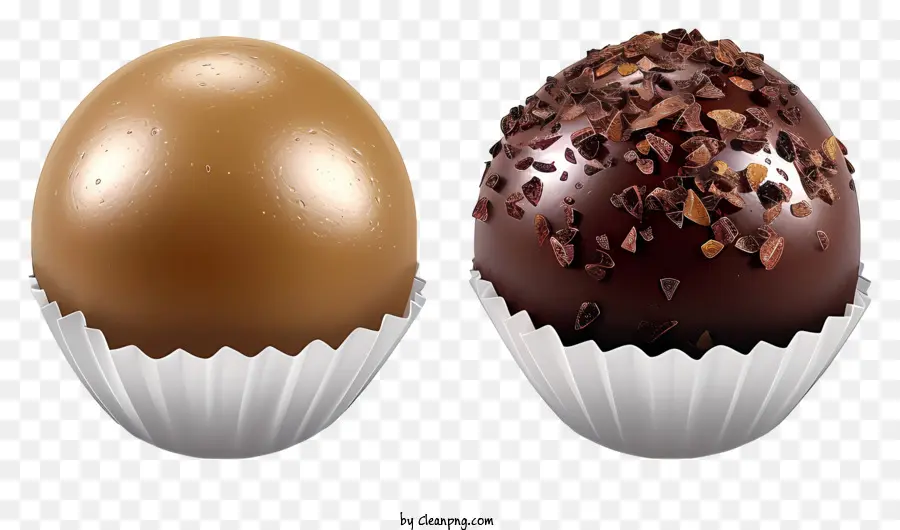 Boule De Chocolat 3d Réaliste，Truffes Au Chocolat PNG