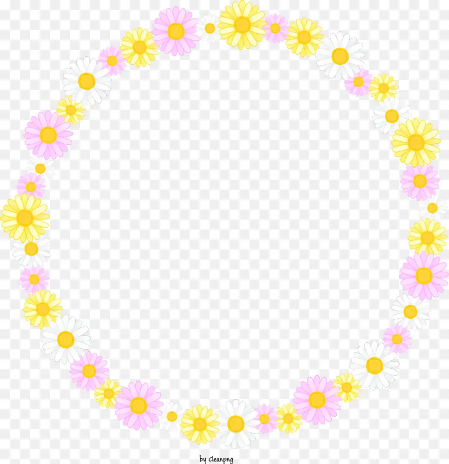 Cadre De Cercle De Fleurs，Couronne De Fleurs PNG