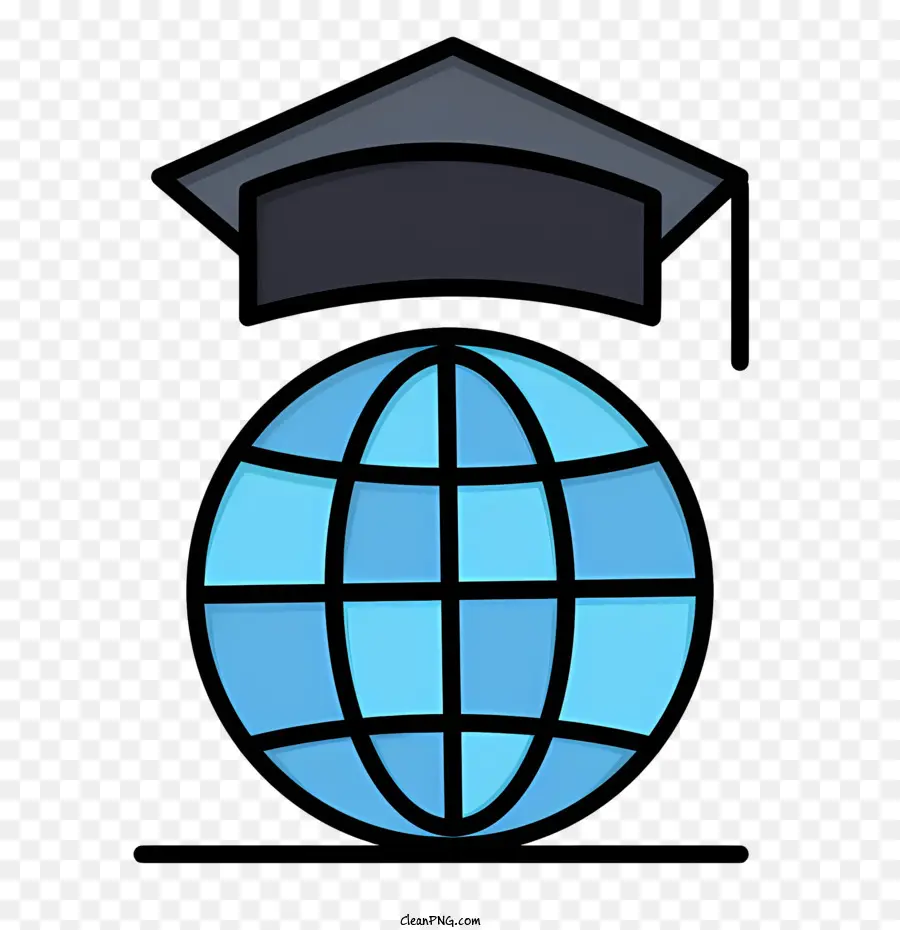 Icône De L'éducation Moderne，Casquette Et Globe De Remise Des Diplômes PNG