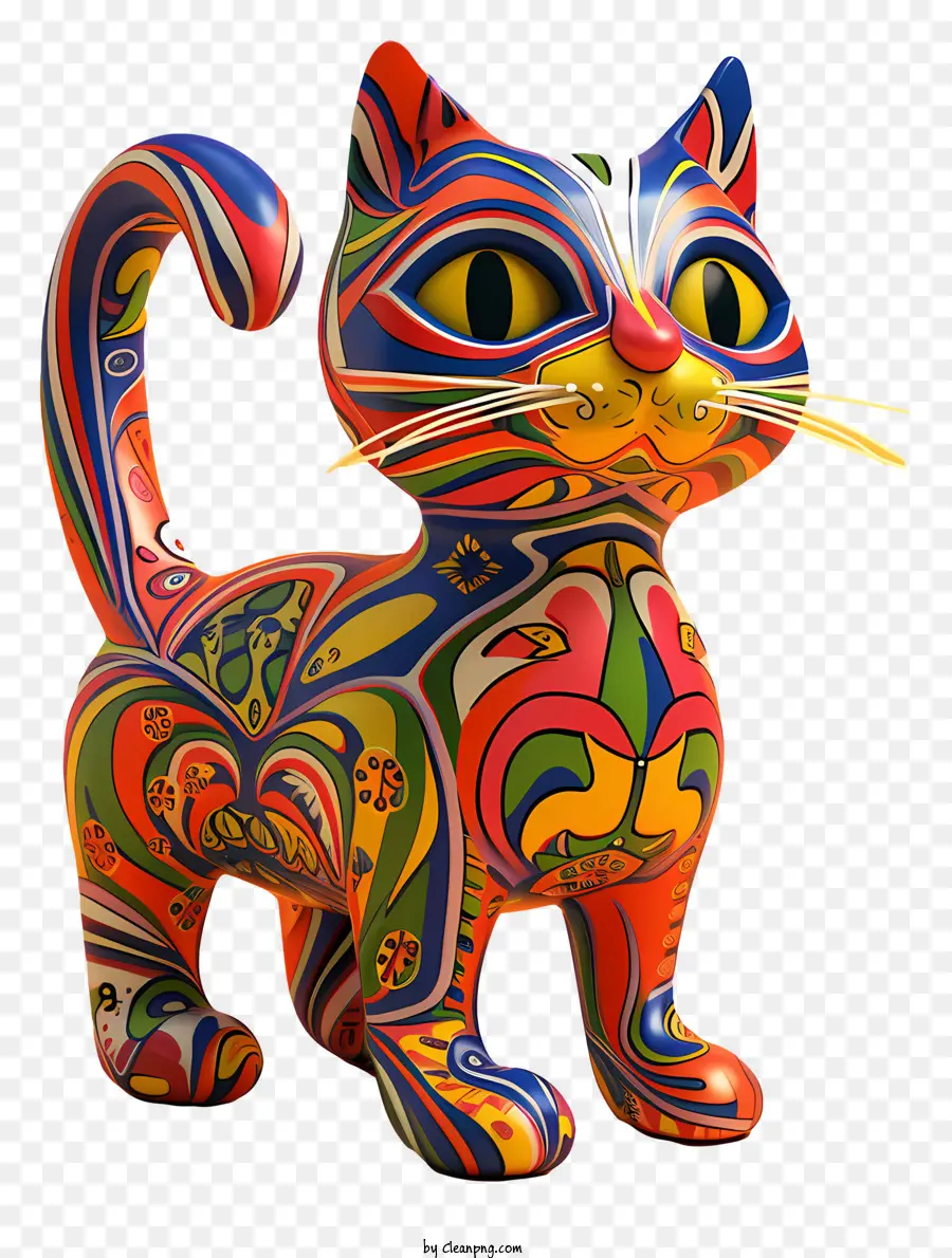 Chat Fantaisiste，Chat Coloré PNG