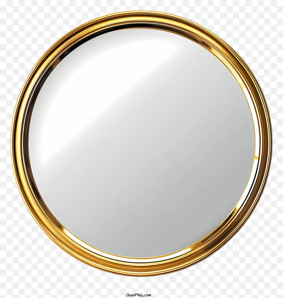 Miroir Circulaire Doré，Cadre Cercle Doré PNG