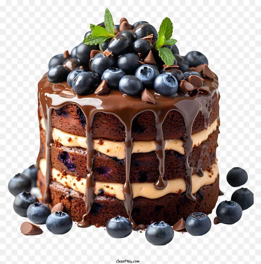 Gâteau，Gâteau Au Chocolat Et Aux Bleuets PNG