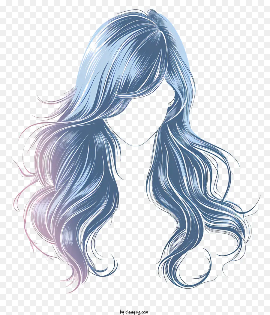 Perruque De Cheveux，Cheveux Bleus PNG