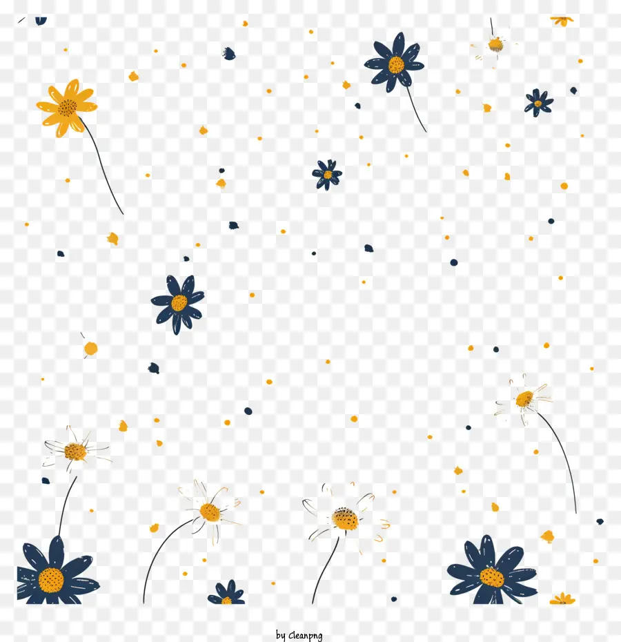 Fleurs Volantes，Fleurs Bleues PNG