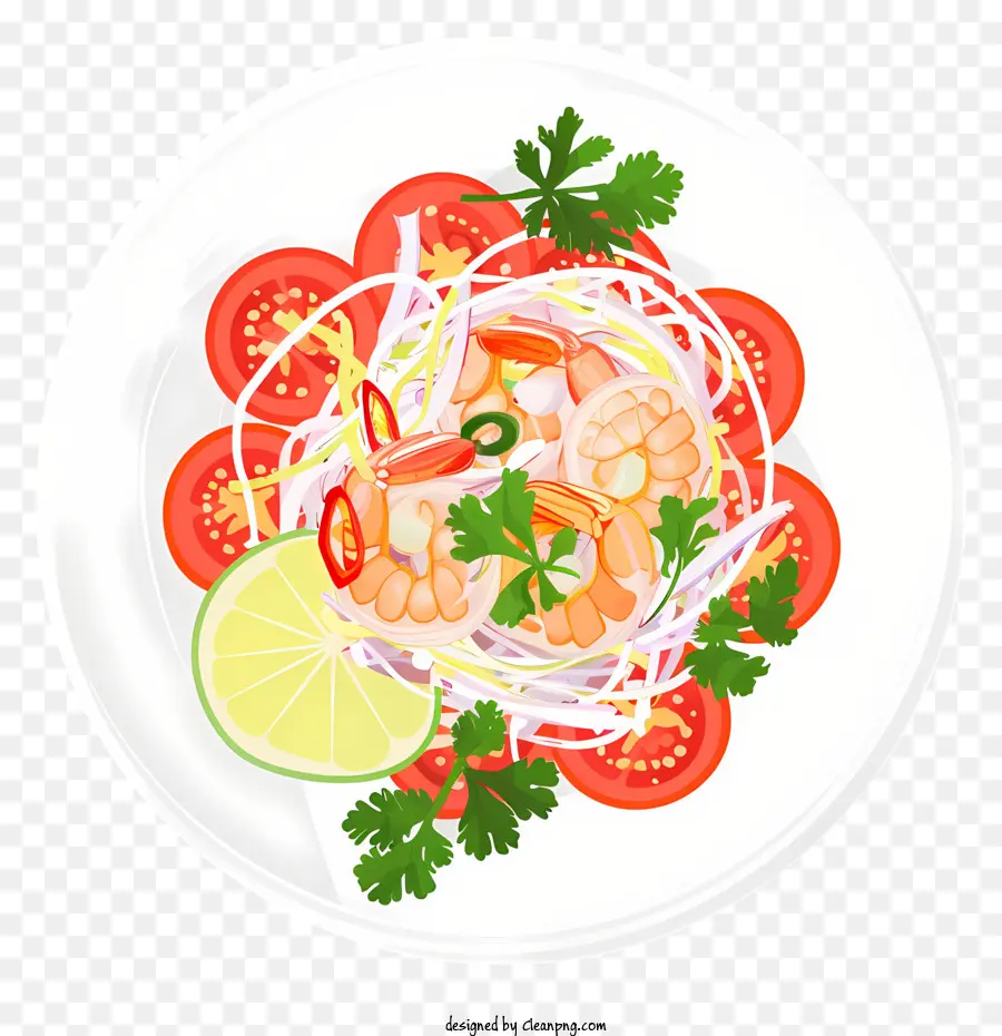 Som Tam，Salade De Crevettes PNG