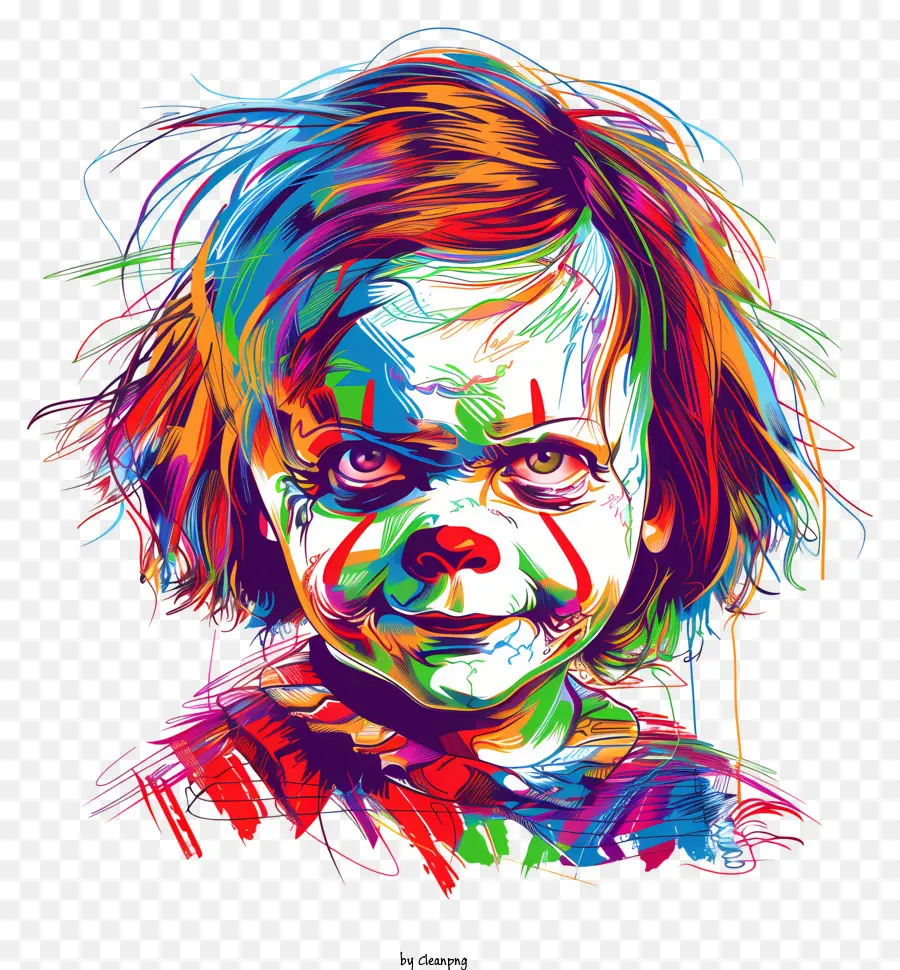 Chucky，Visage De Clown PNG