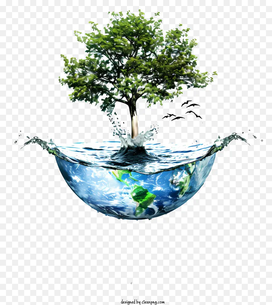 Journée Mondiale De L'eau，Arbre Dans L'eau PNG