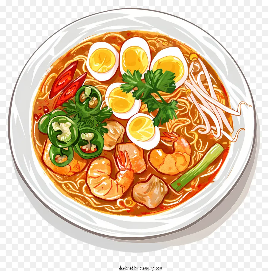 Penang Assam Laksa，Soupe De Nouilles PNG