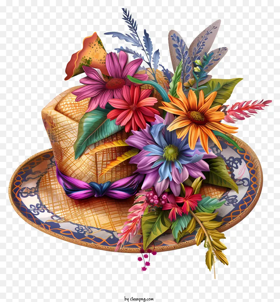 Bohème，Chapeau Fleuri PNG