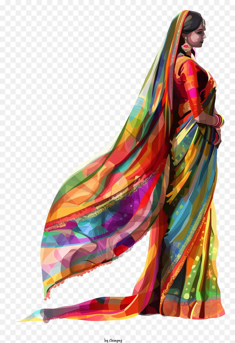 Sari Indien，Sari Coloré PNG