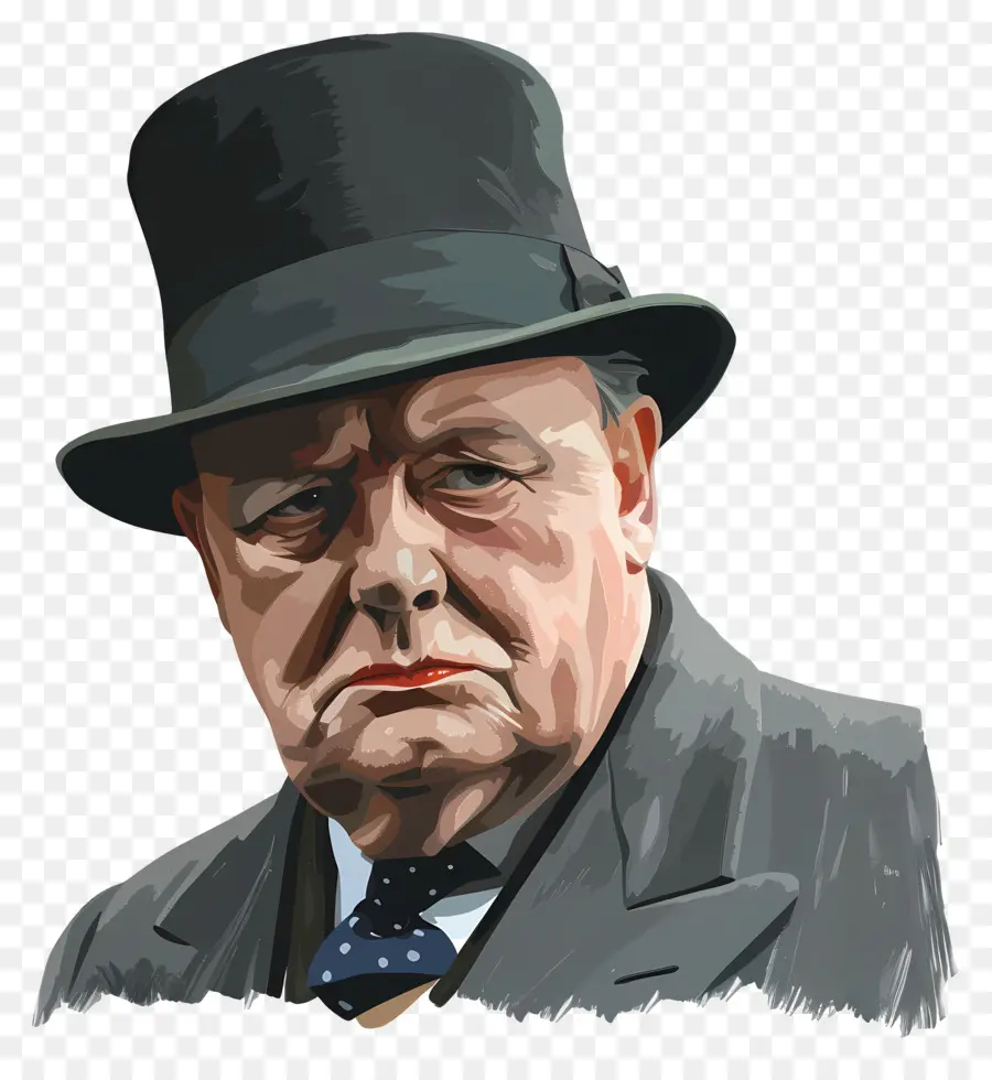 Journée Winston Churchill，Homme Au Chapeau Haut De Forme PNG