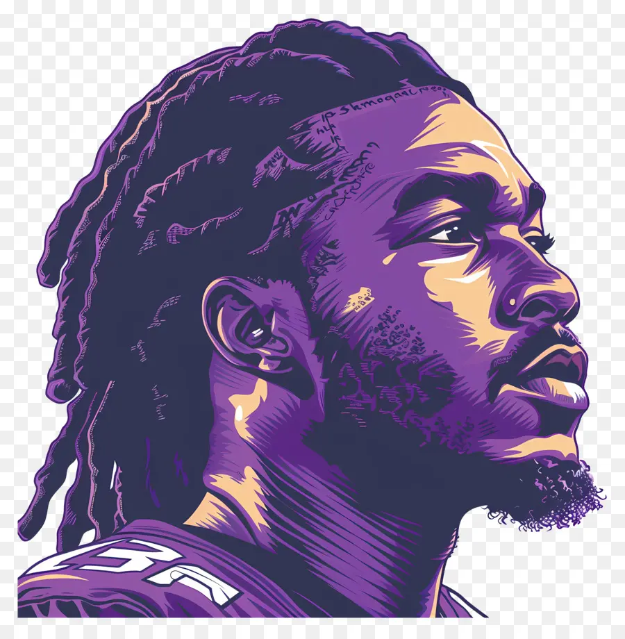 Cordarrelle Patterson，Homme Illustré Avec Des Dreadlocks PNG