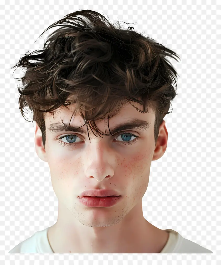 Cheveux Homme，Jeune Homme Aux Yeux Bleus PNG