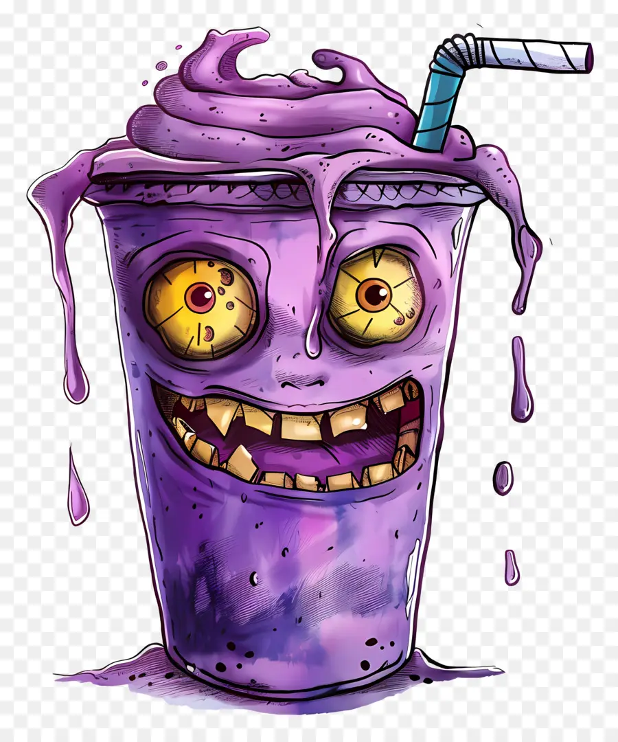 Secouer La Grimace，Boisson Violette PNG