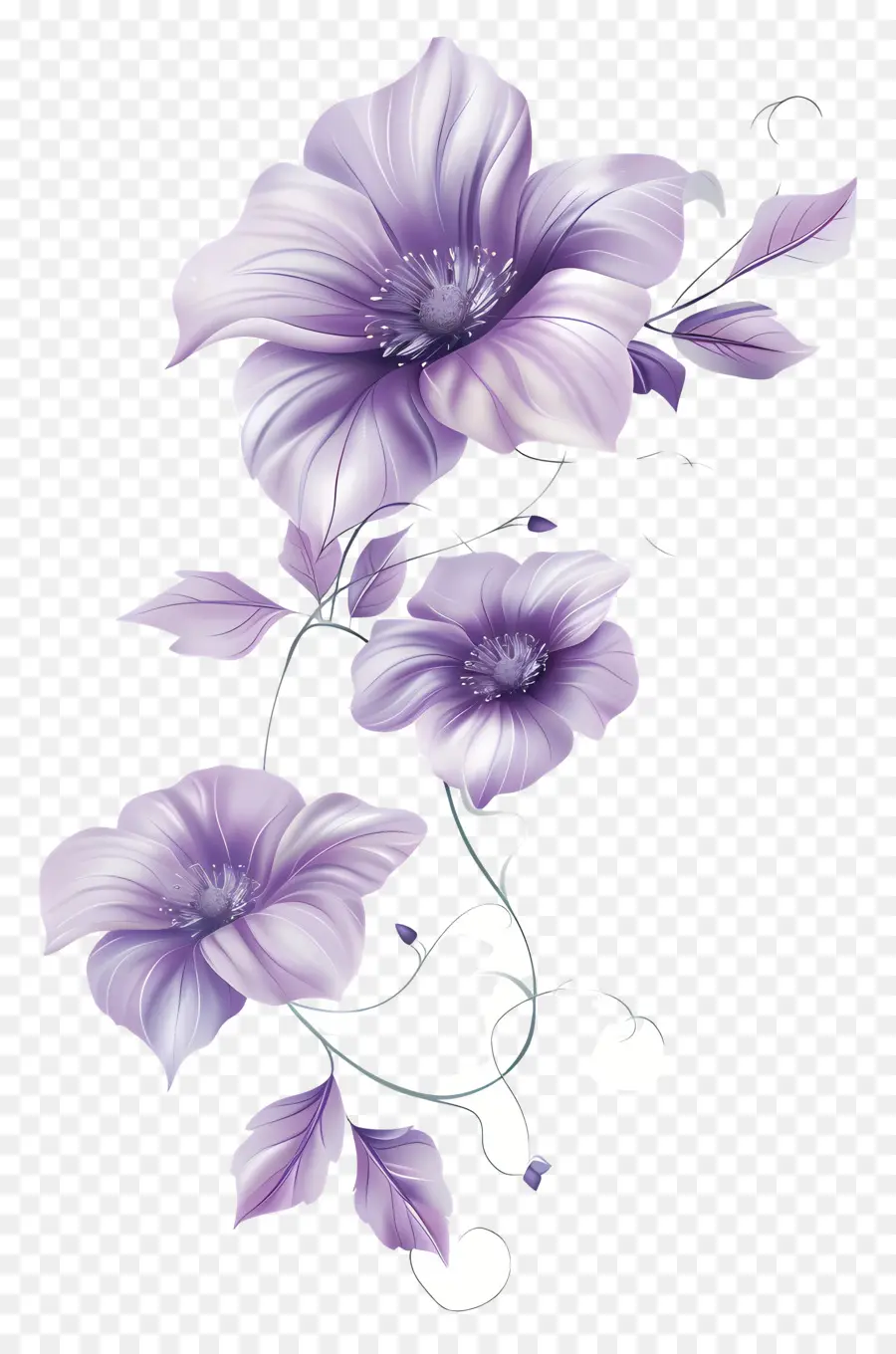 Vigne à Fleurs Violettes，Fleurs Violettes PNG