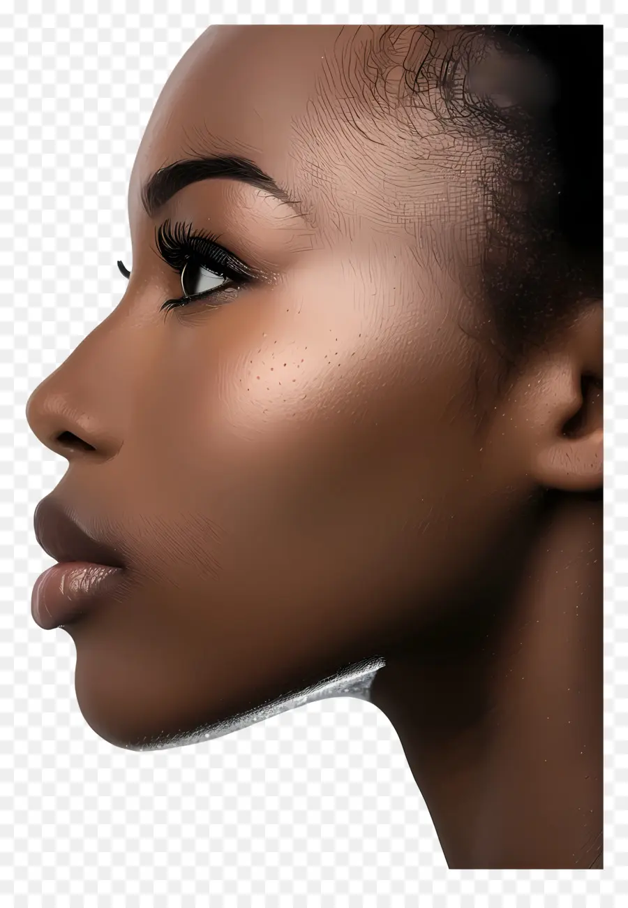 Visage De Femme Noire，Profil De Femme PNG