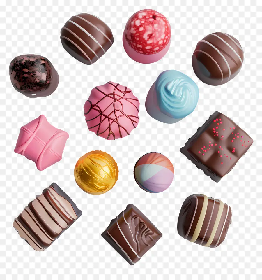 Chocolats Colorés，Chocolats Assortis PNG