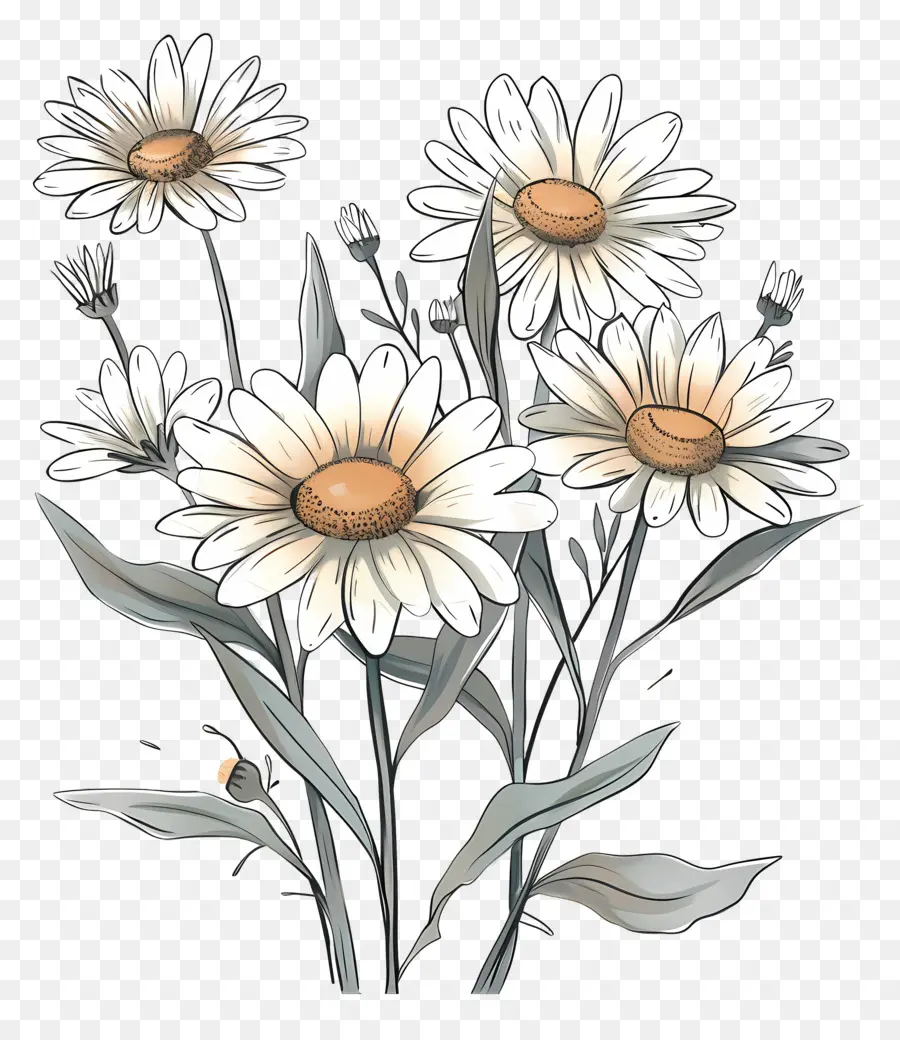 Bouquet De Marguerites，Fleurs PNG