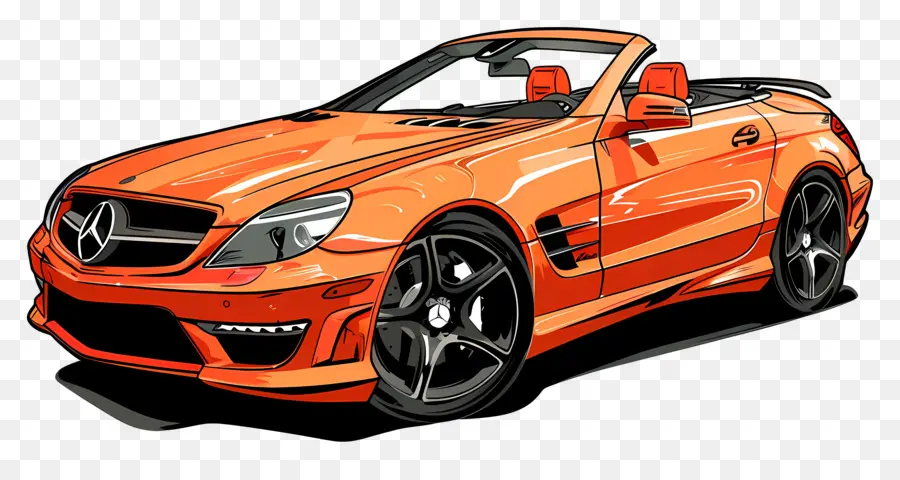 Clipart De Voiture，Mercedes Orange PNG