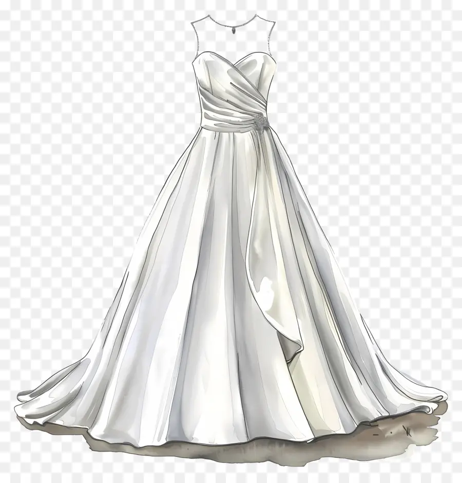 Robe De Mariée Décolleté En Cœur，Robe Blanche PNG