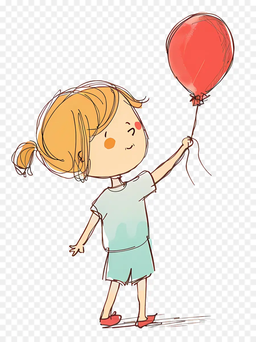 Journée Des Enfants，Ballon Rouge PNG