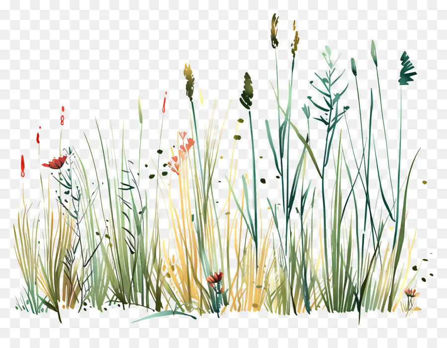 Pâturin，Herbe Et Fleurs PNG