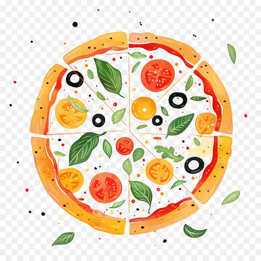 Pizza Végétarienne，Pizza PNG