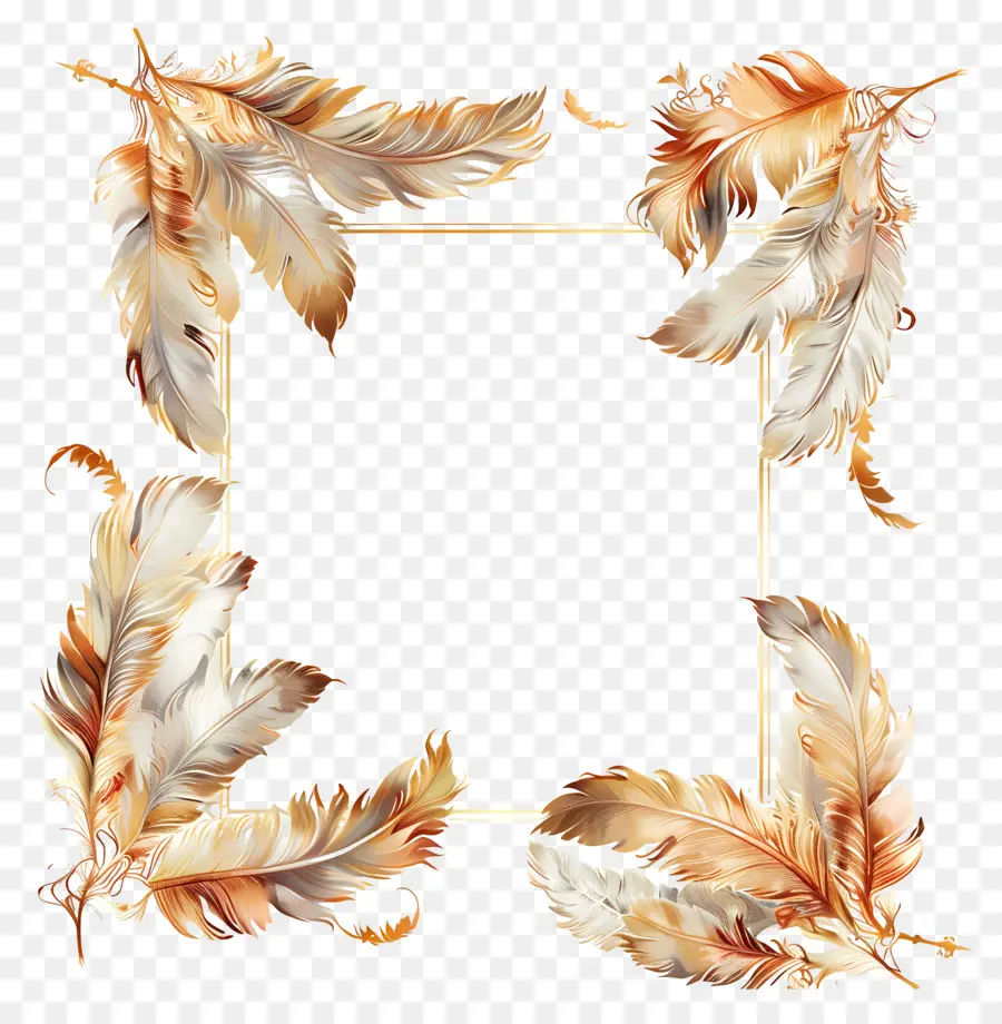 Cadre Pelucheux，Plumes PNG