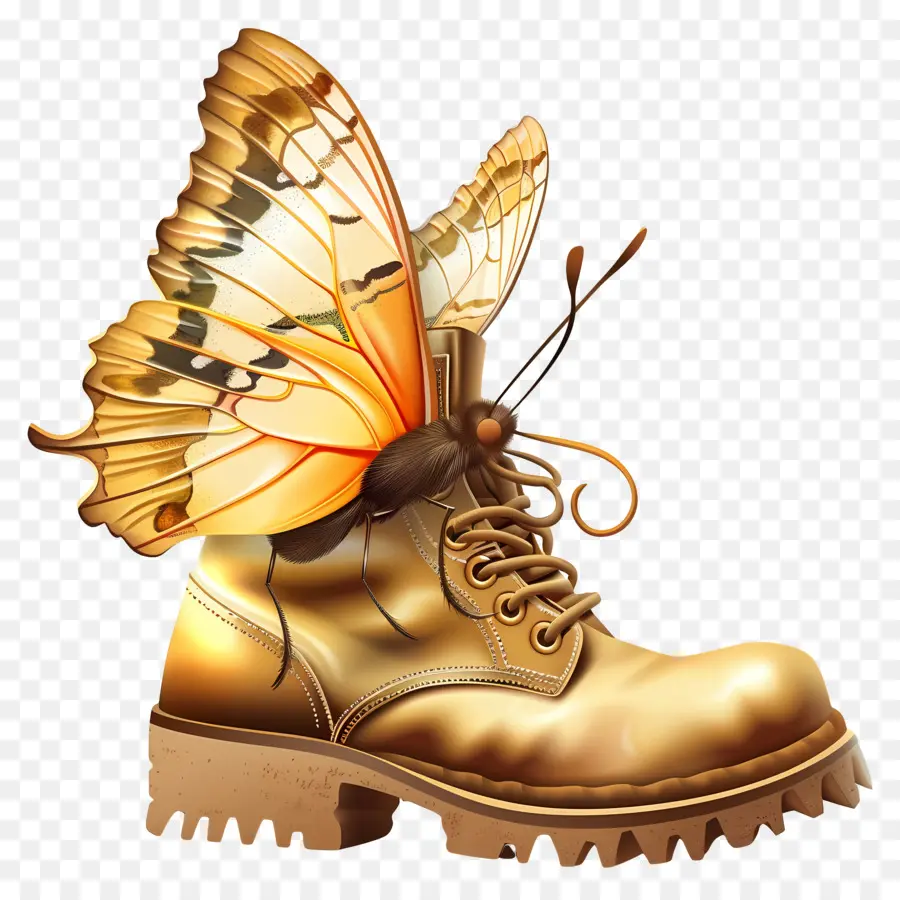 Papillon，Botte Avec Papillon PNG