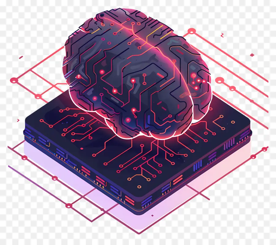 Intelligence Artificielle，Cerveau Sur Puce électronique PNG