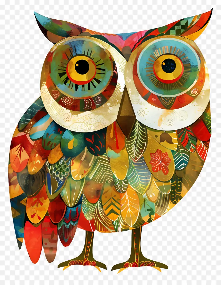 Hibou，Hibou Coloré PNG