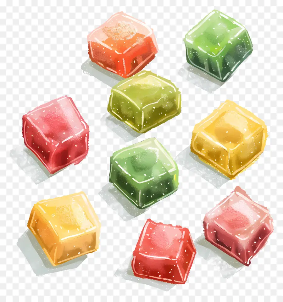 Bonbons Carrés，Bonbons Colorés PNG