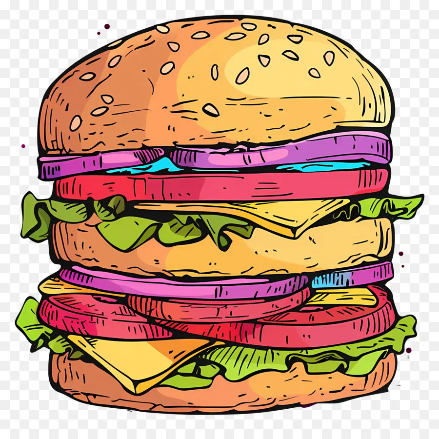 Double Cheeseburger，Hamburger PNG