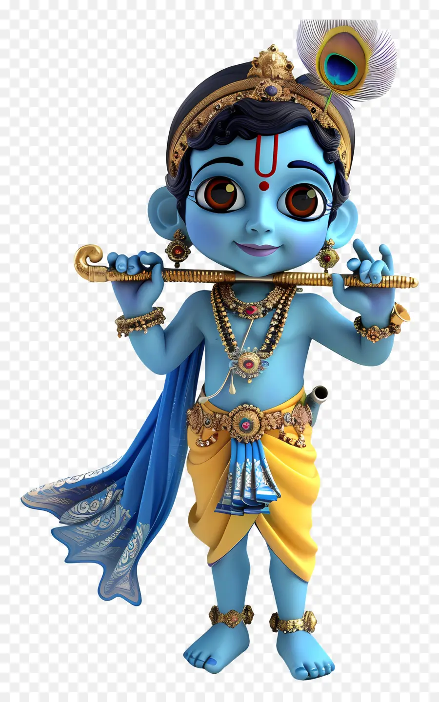 Krishna Janmashtami，Personnage De Dessin Animé Bleu PNG