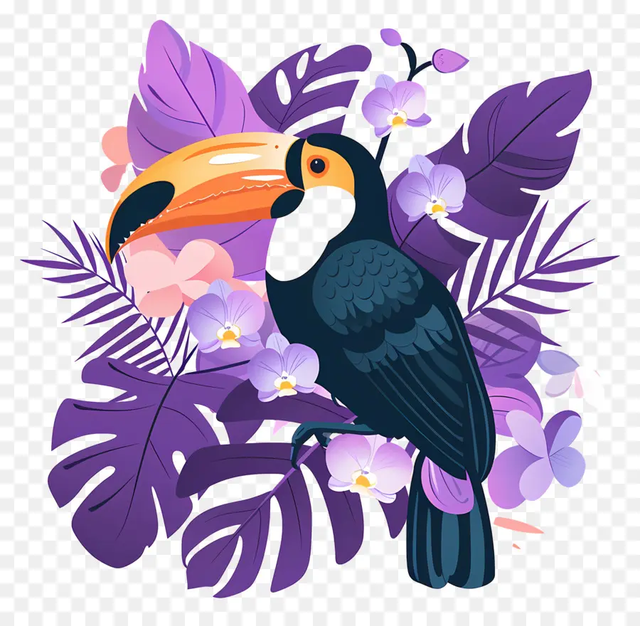 Toucan，Fleurs PNG