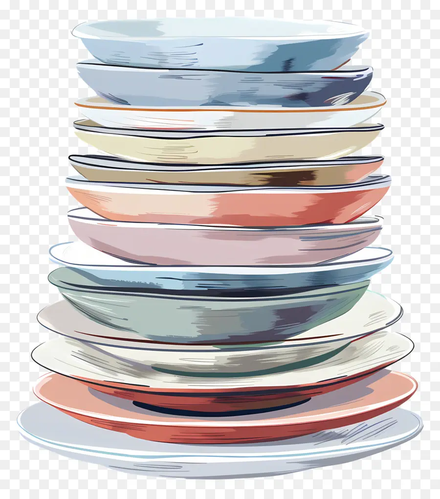 Pile D'assiettes，Assiettes PNG