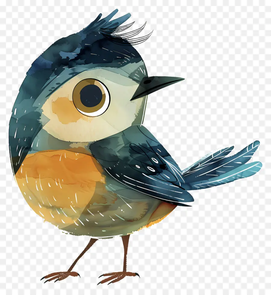 Dessin Animé Oiseaux，Corps Bleu PNG