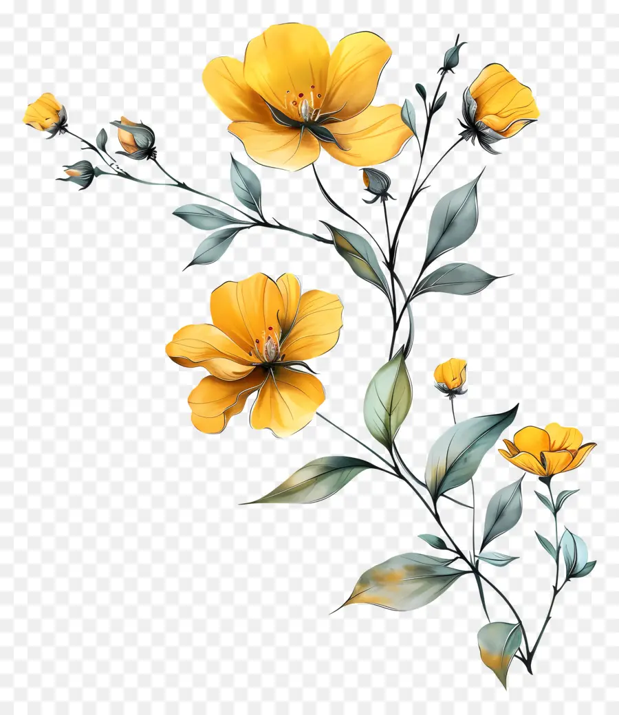 Fleurs Jaunes，Fleurir PNG