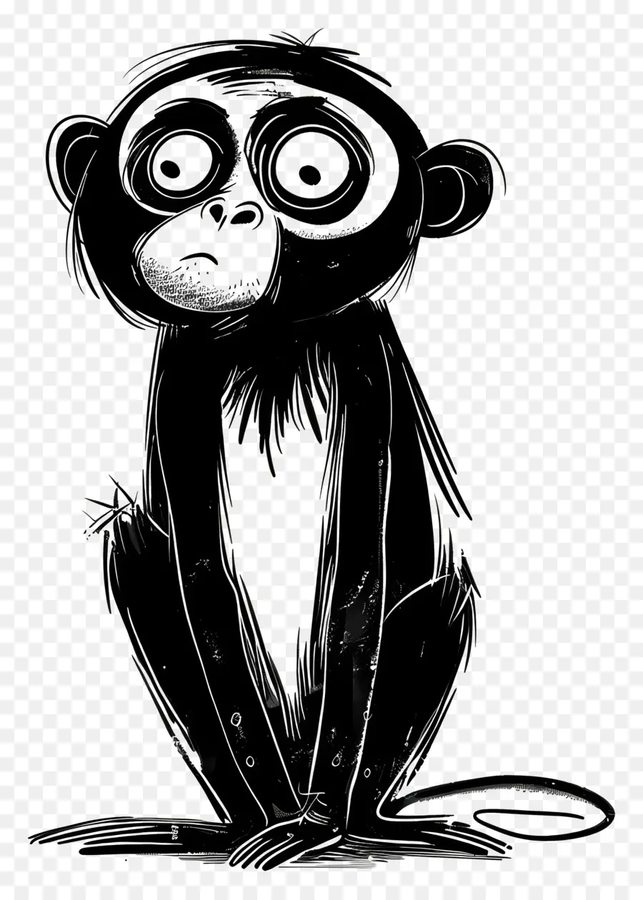 Singe De Dessin Animé，Singe Triste PNG