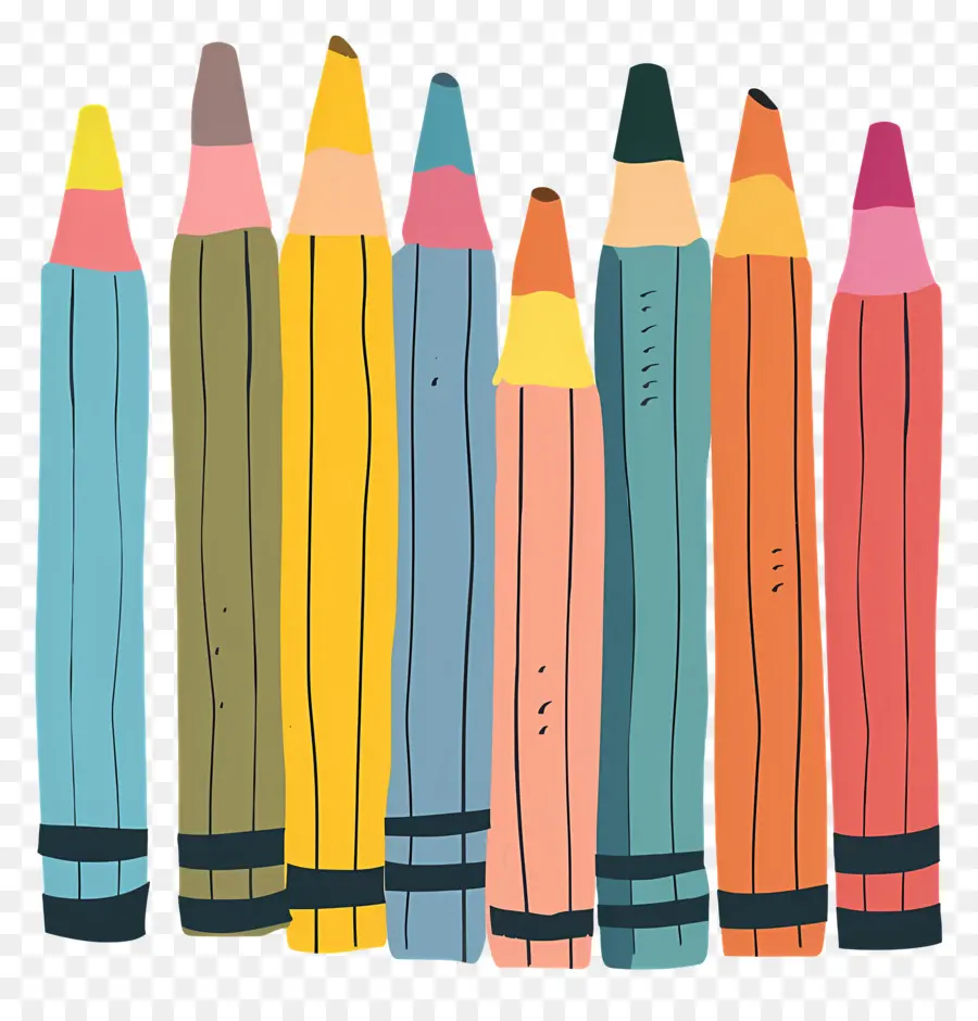 Crayons De Couleur，Coloration PNG