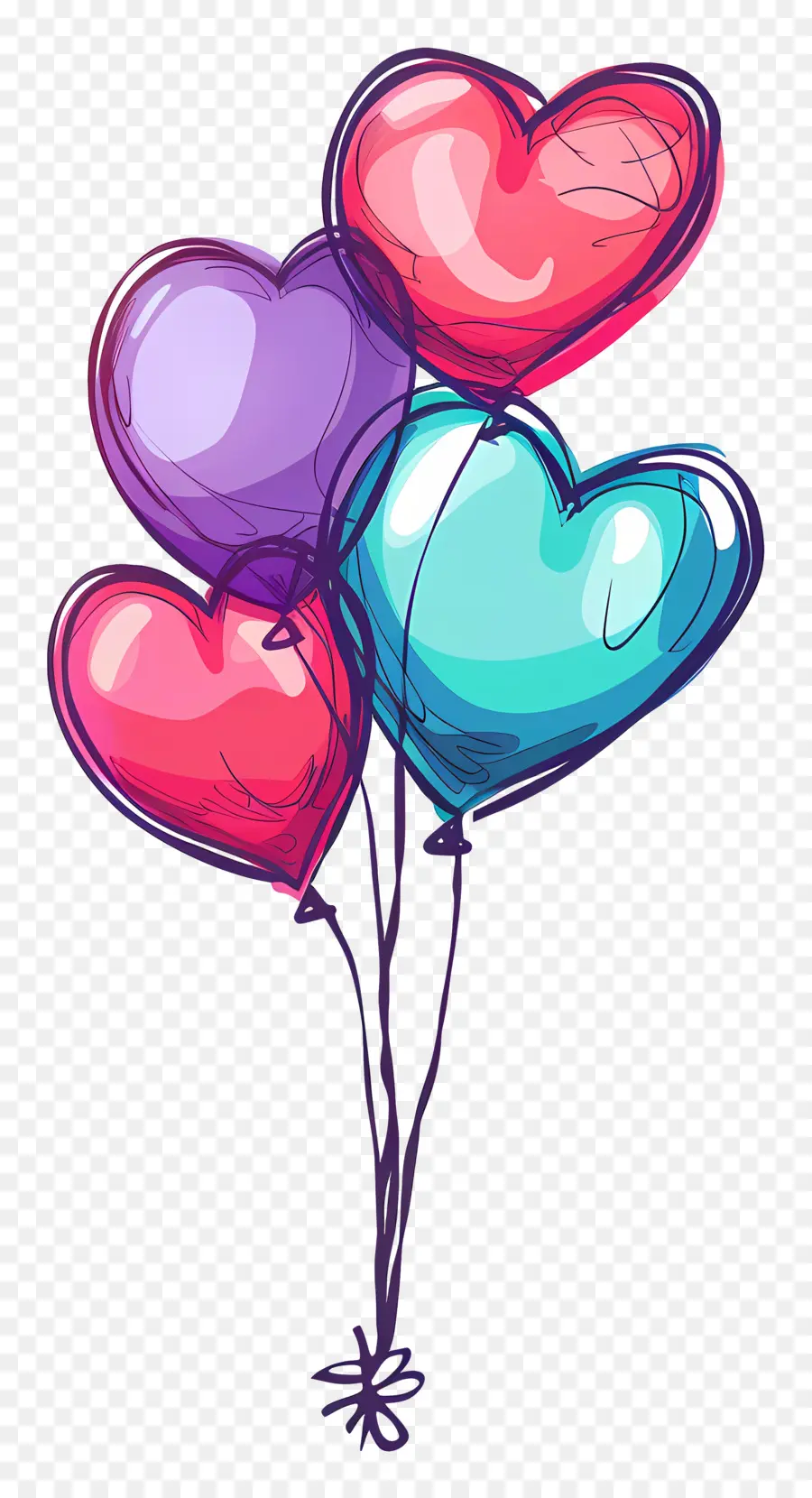 Ballons，Ballons Coeur PNG