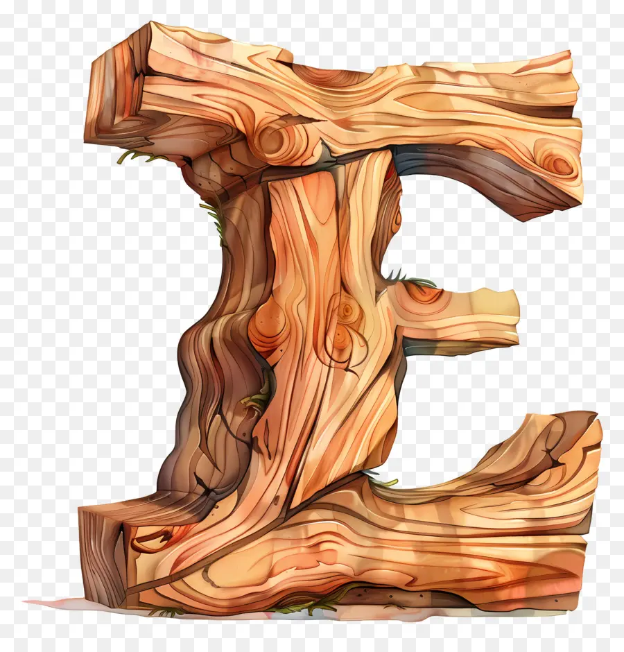 Lettre E，Lettre En Bois E PNG