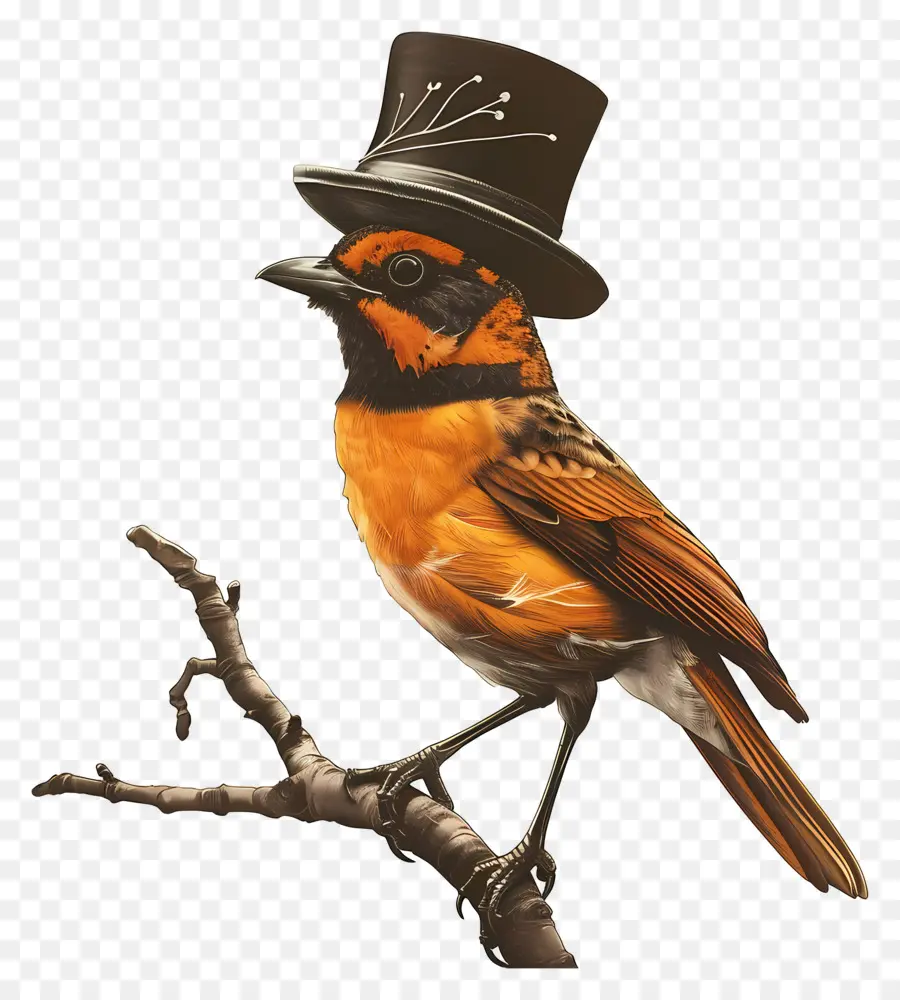 Oiseau，Oiseau Avec Chapeau PNG