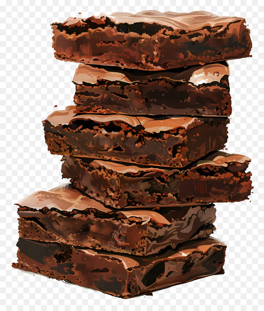 Pile De Brownies，Brownies Au Chocolat PNG