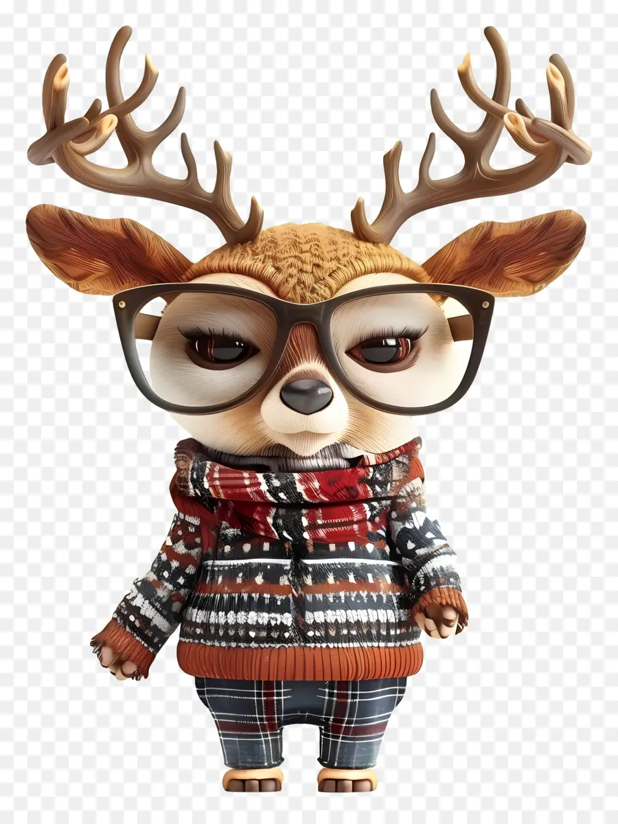 Cerf Mignon，Cerf Avec Des Lunettes PNG