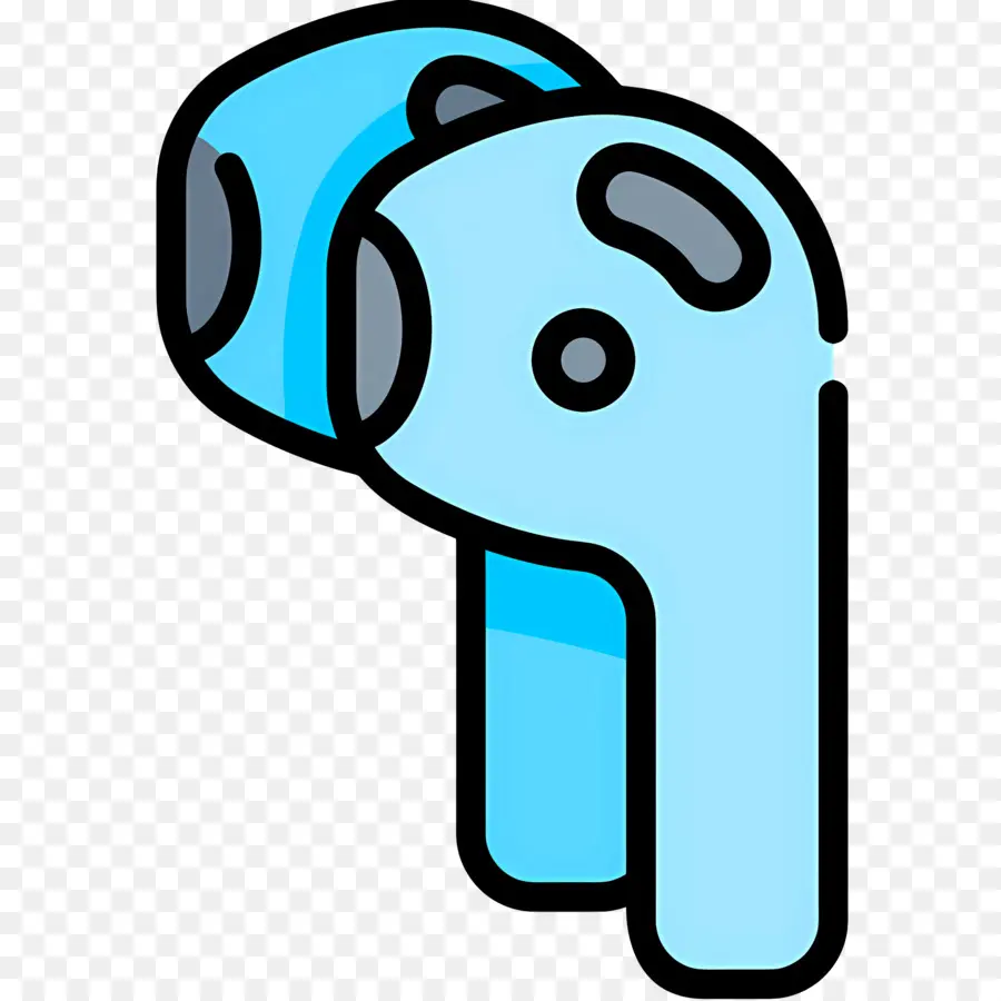 Airpods，Écouteurs Bleus PNG