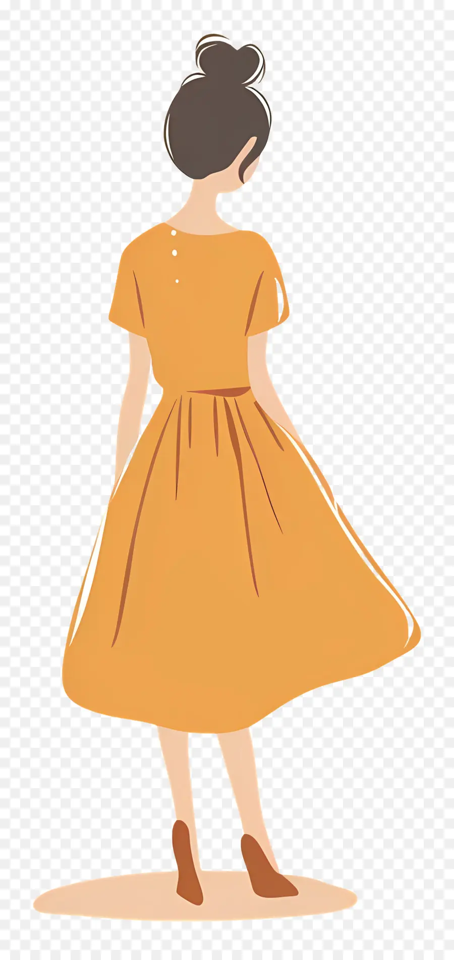 Femme En Robe，Fille En Robe Jaune PNG