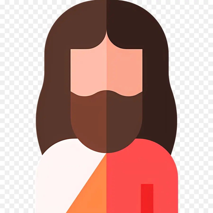 Jésus，Homme Barbu Avec Robe Rouge Et Blanche PNG