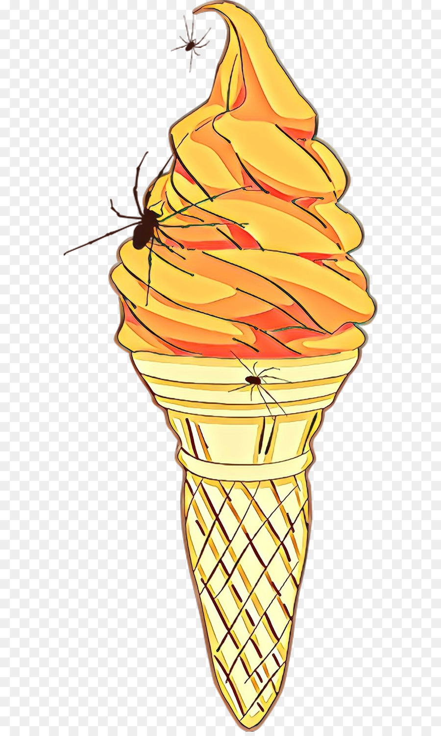 Ice Cream Cone，желтый PNG