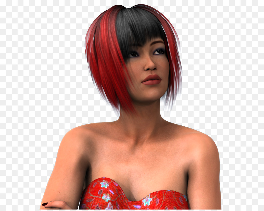 Mujer Con Cabello Rojo Y Negro，Pelo Rojo PNG